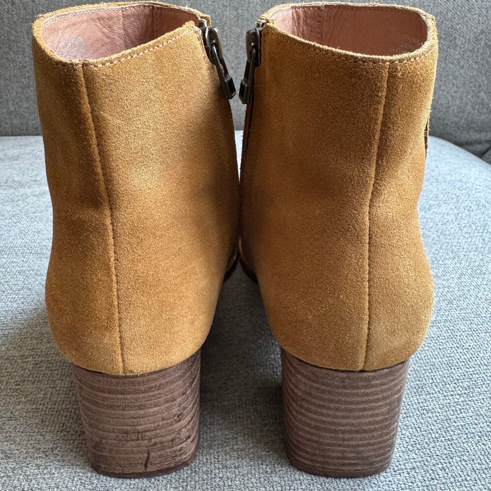 Madewell Chelsea Boot Lather Brown Tan Suede Block Heel Women’s Sz 8.5 - Picture 3 of 12